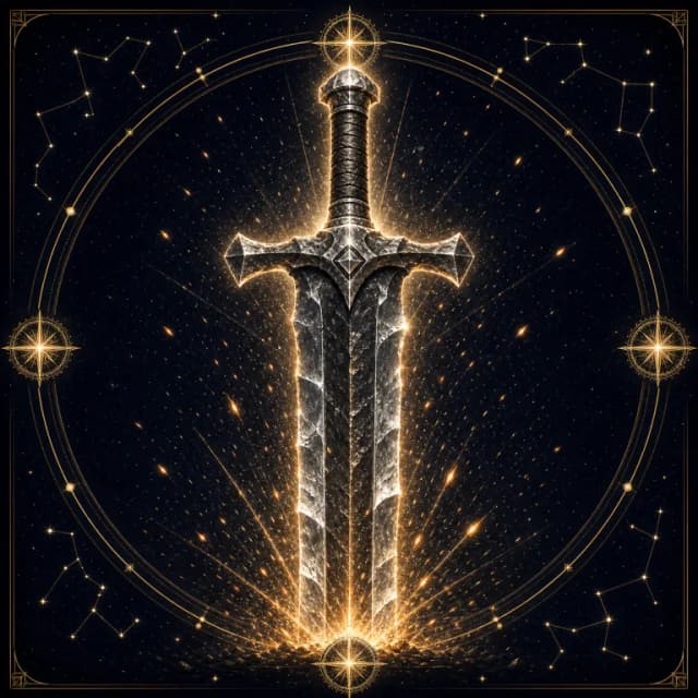 The Forged Blade — Yang Metal Day Master emblem