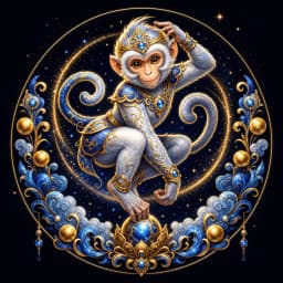 Monkey Chinese zodiac emblem
