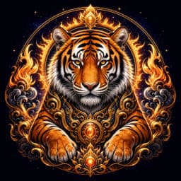Tiger Chinese zodiac emblem