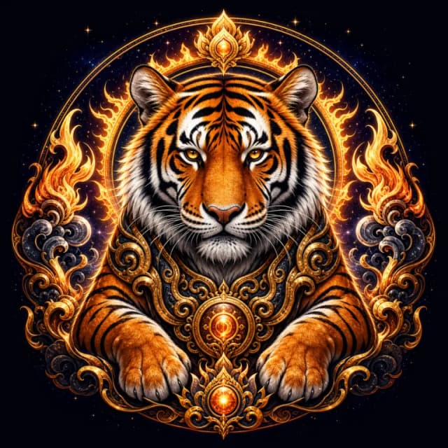 Tiger Chinese zodiac emblem