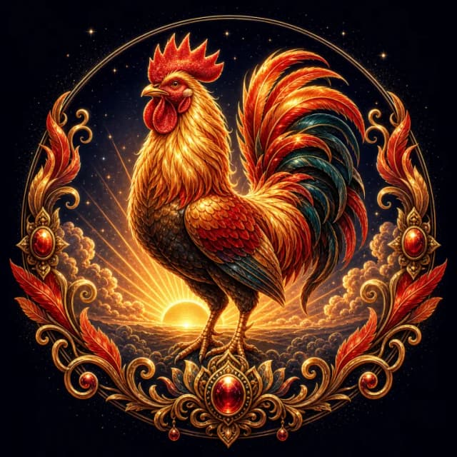Rooster Chinese zodiac emblem